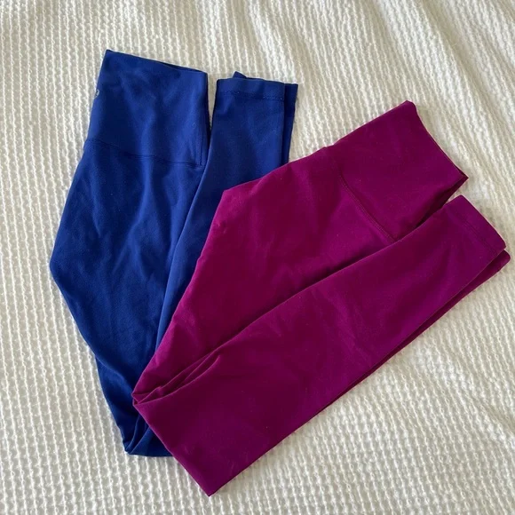 Lululemon Wunder Under Legging size 4 bundle deep fuchsia and baroque blue - Picture 2 of 5